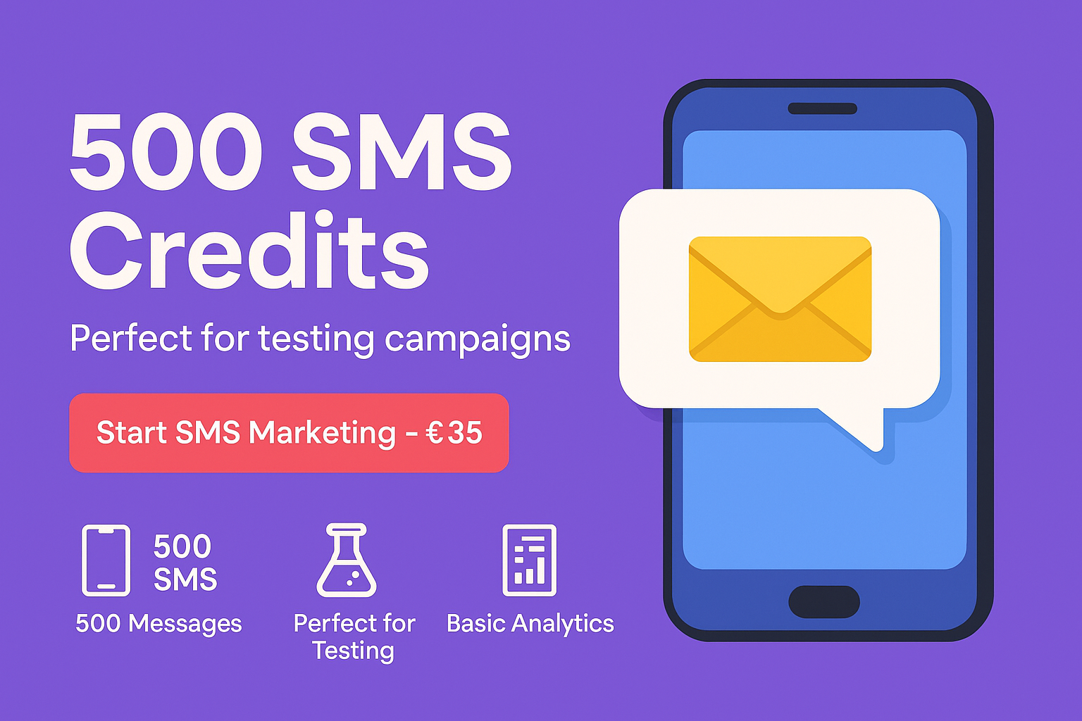 500 SMS credits marketing asset for Team-Connect text messaging and marketing solutions