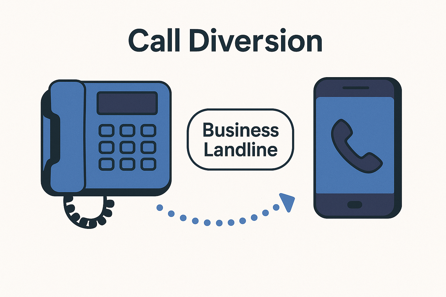 Call divert feature marketing asset showing Team-Connect call forwarding and routing capabilities
