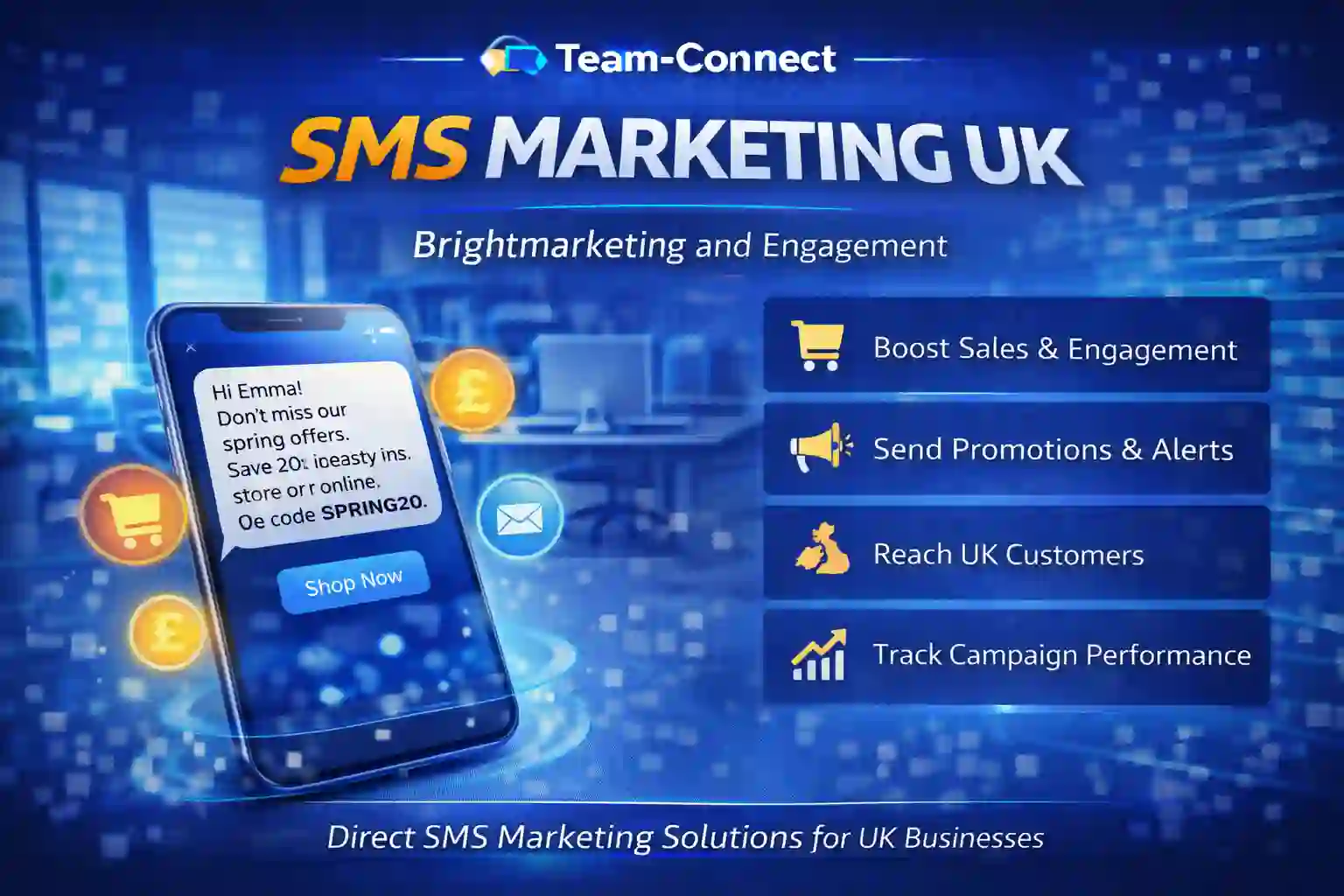 SMS UTM builder tool showing trackable links for text message campaigns with Google Analytics integration and performance tracking