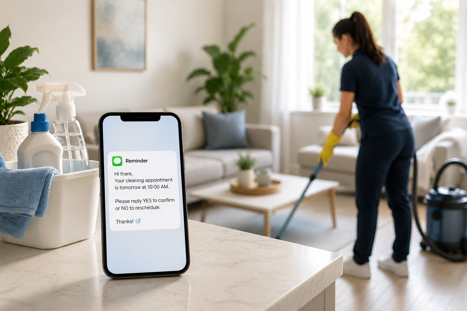 Cleaning company SMS reminders case study