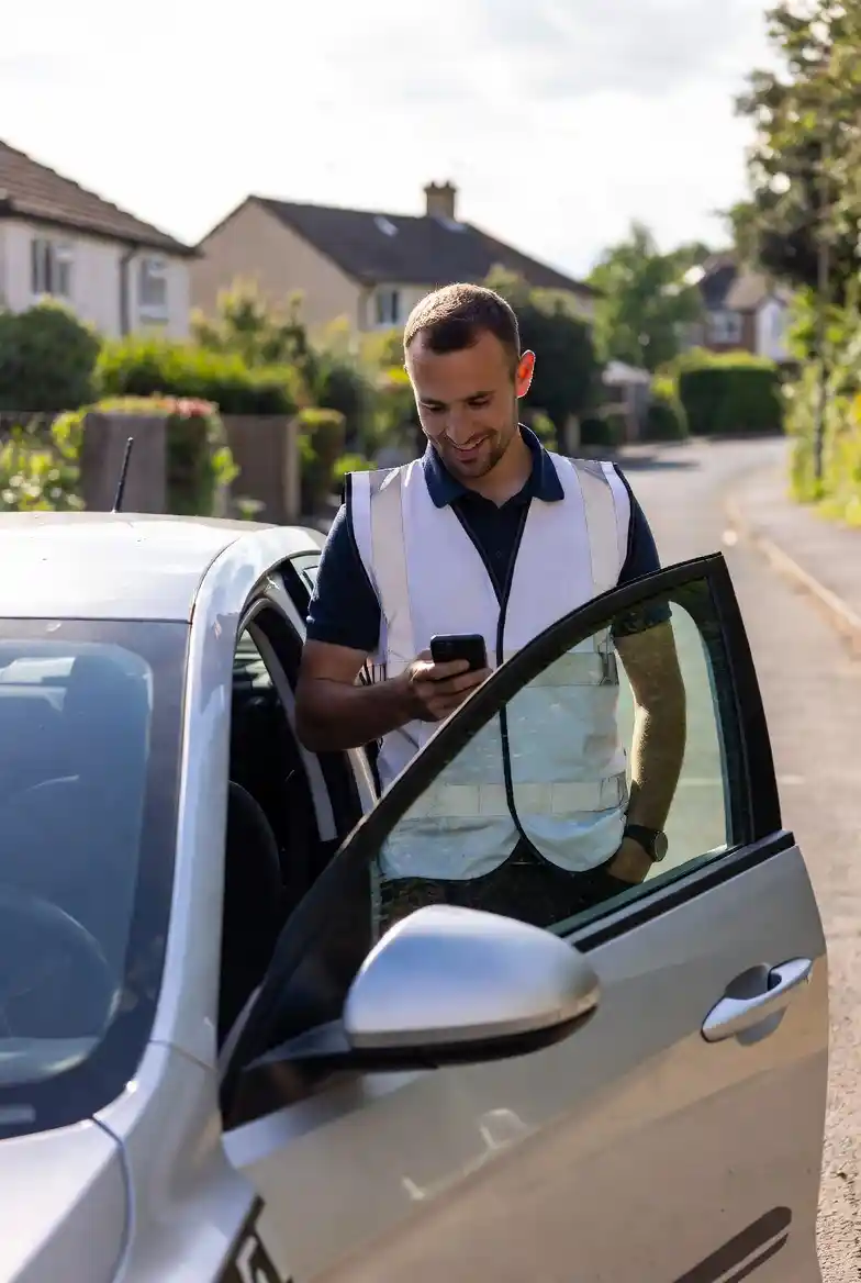 Driving school AI receptionist filling diary